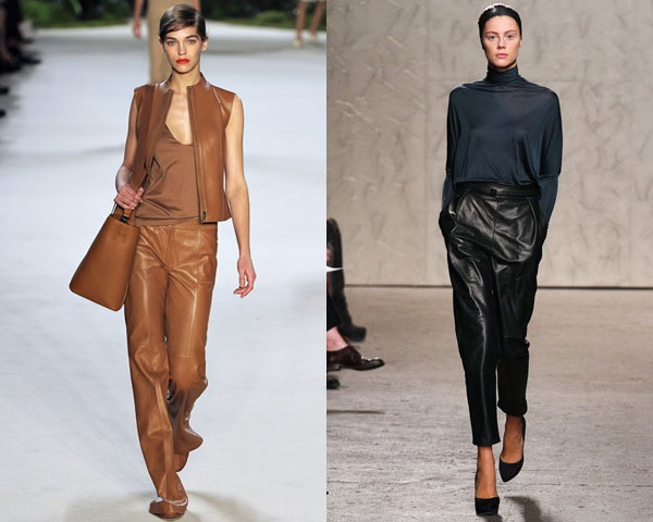 leather baggy trousers