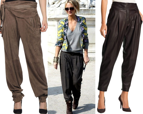 tapered harem trousers