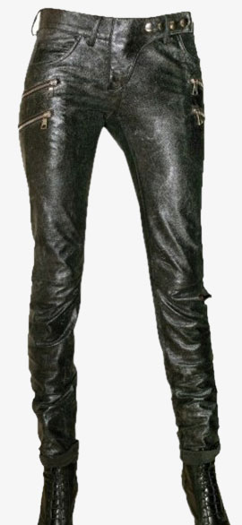 Womens Balmain black Leather Trousers