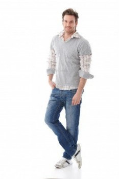 Man in comfortable jeans