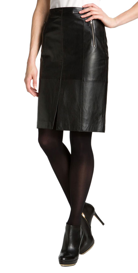 Accentuate Your Silhouette with Classy Leather Skirt