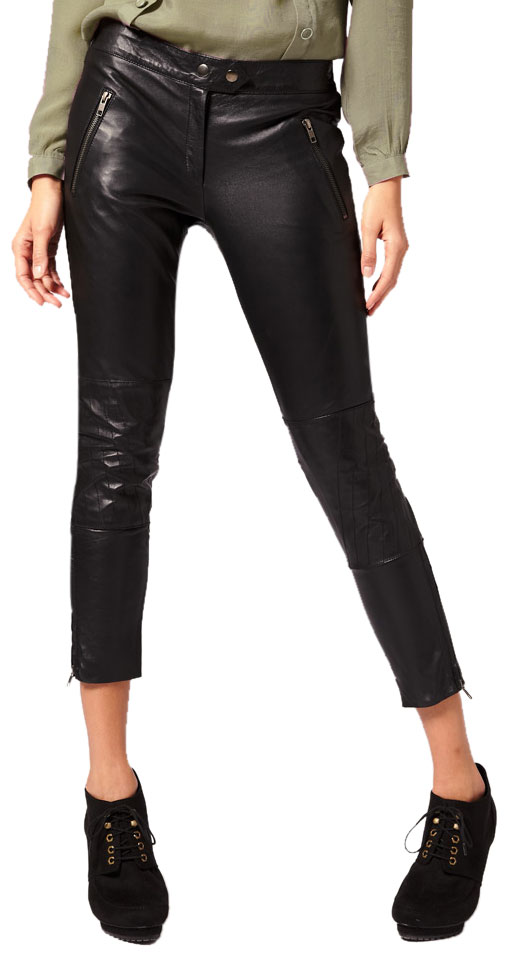 Leather Capri Pants to Highlight Feminine Shapes