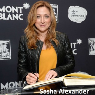 Sasha Alexander in a leather jacket