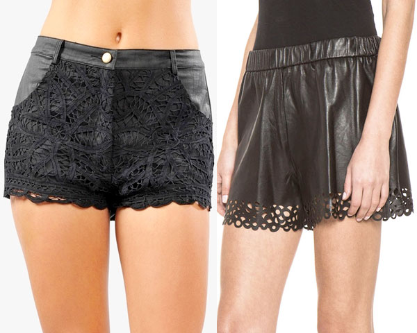 Lace Leather shorts