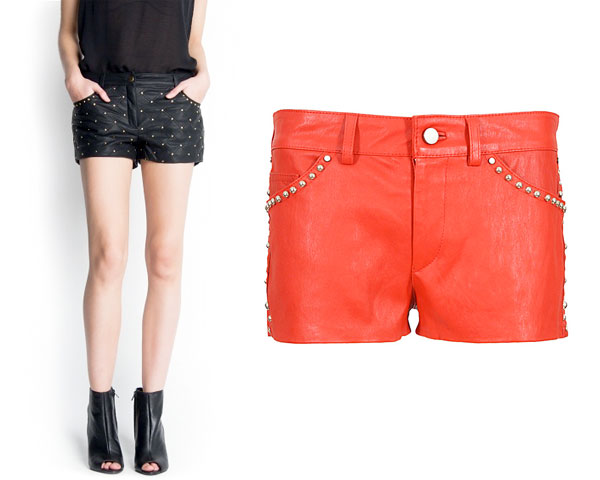 Studded Leather Shorts 