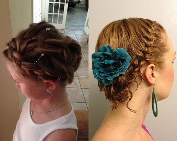 Sweet braided updo for short hair