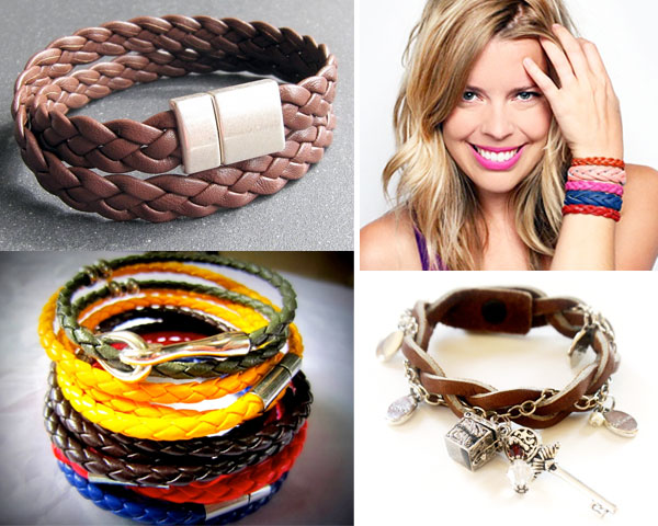 Braided leather bracelets