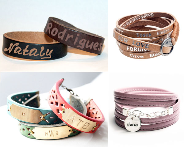 Leather bracelets with name