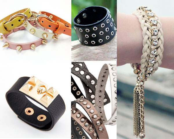 Studded leather bracelets