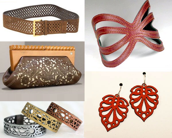 laser-cut leather accessories