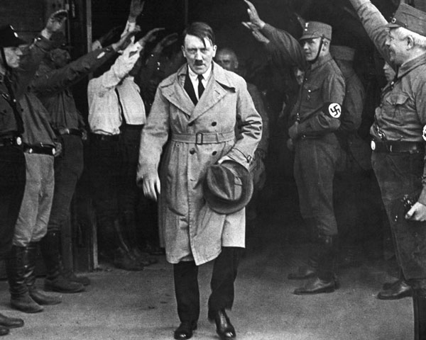 Adolf Hitler in trench coat 2