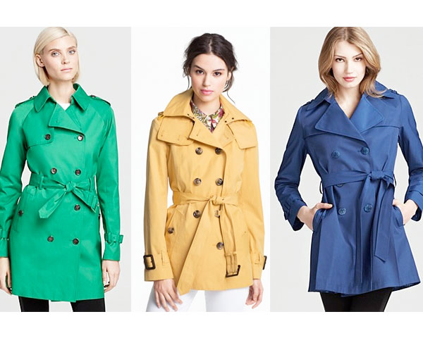 Colored trench coats