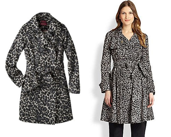 animal printed trench coat