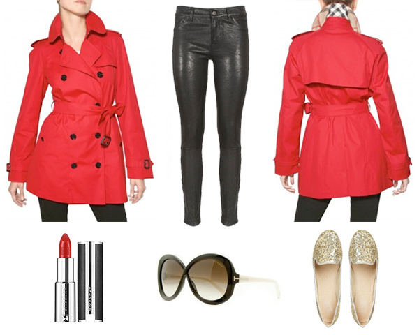 bright colored trench coat