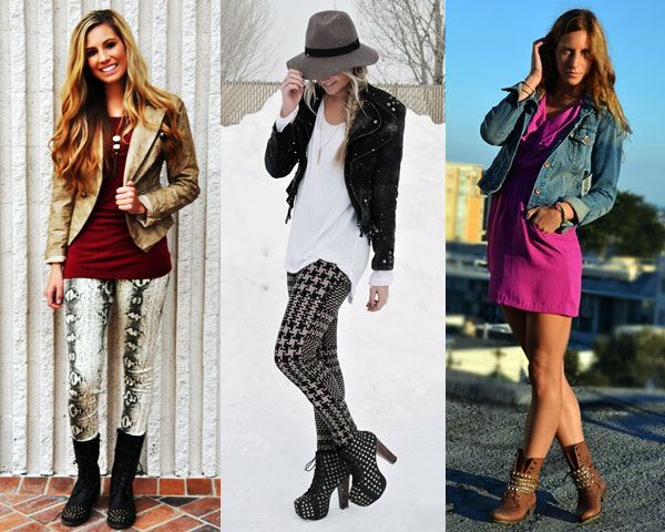 Jackets and studded boots