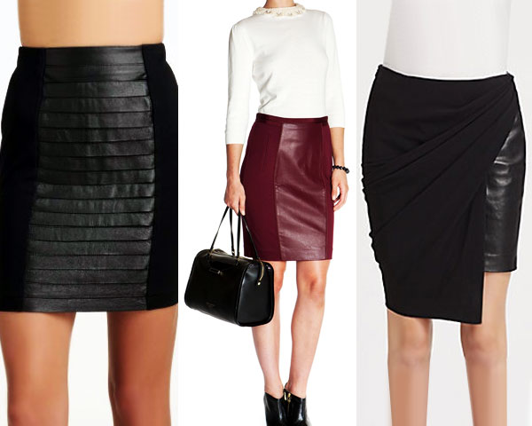 Leather Panel Skirt