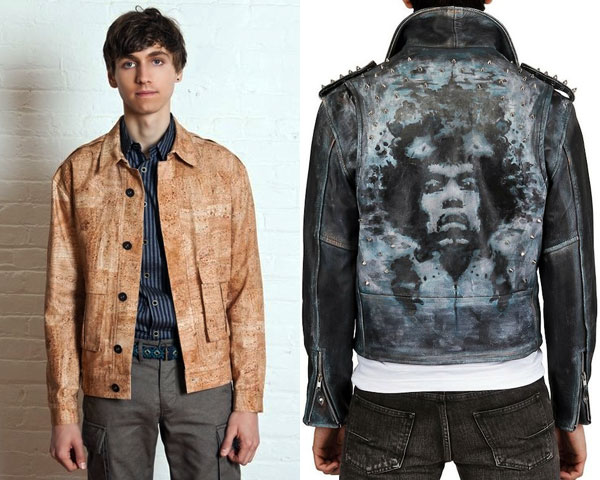 Printed Leather Bomber Jacket