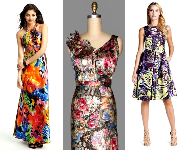 Printed charmeuse dresses