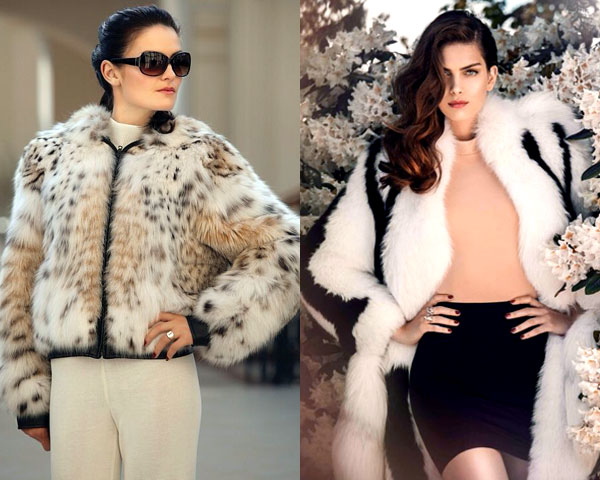 contrasting fur coats