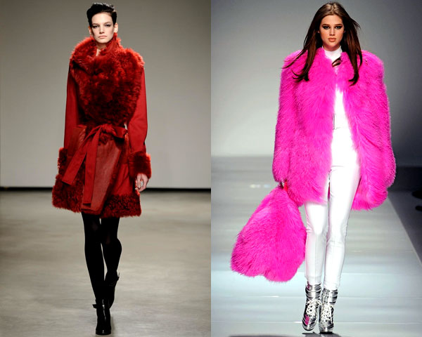 fur coat with bright shades