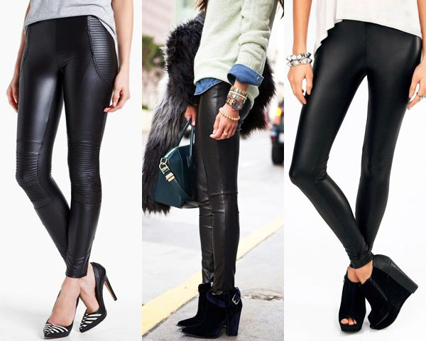 panel to skinny leather leggings