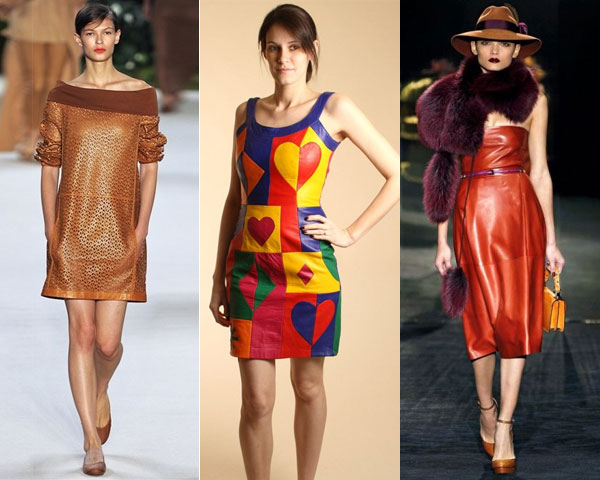 Bright-Leather dresses