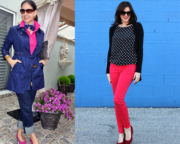 Fuchsia and navy blue combination