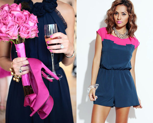 Fuchsia and navy blue