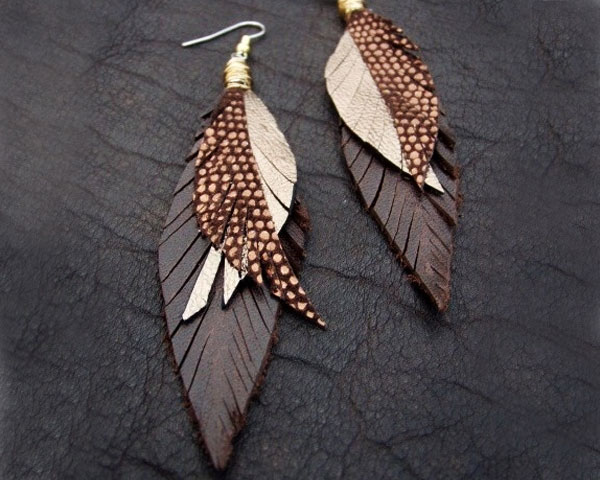 Leather earings