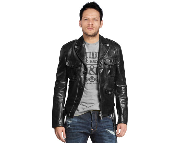 Mens Biker Jacket With Multiple Front Pockets