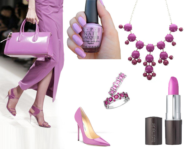 Radiant Orchid colored accessories