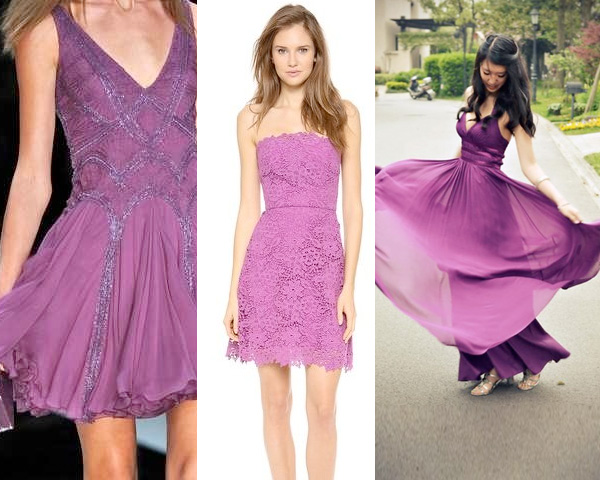 Radiant Orchid colored  dresses