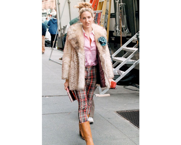 Tartan Pant with Fur Coats