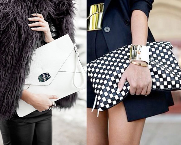 black and white Clutch