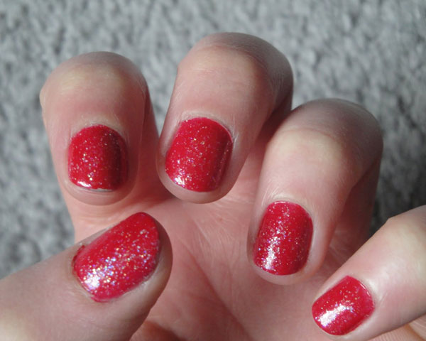 cherry red colored nailpaint
