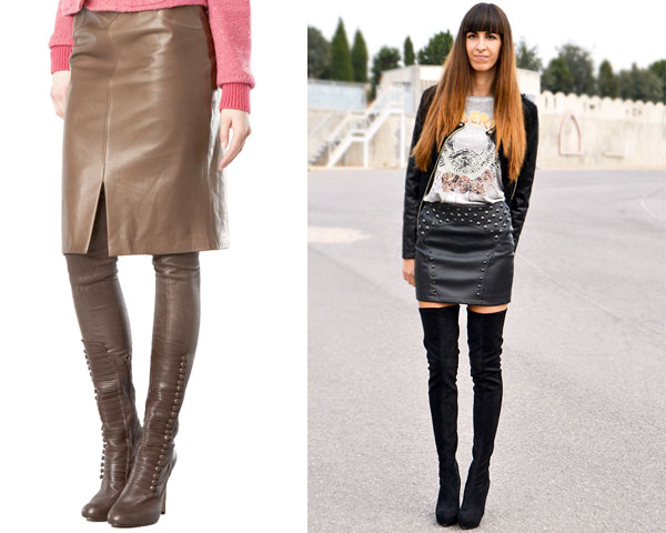 thigh-high socks or boots